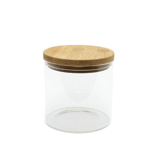 Glass Storage Jar with Bamboo Lid - 550ml