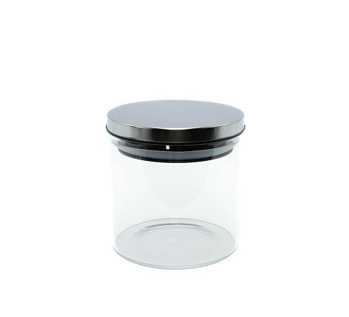 Glass Storage Jar with Silver Lid - 550ml