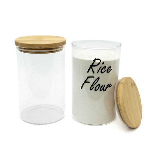 Glass Storage Jar with Bamboo Lid - 1 litre