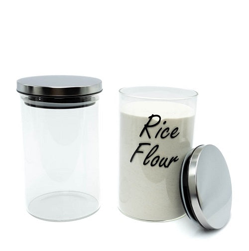 Glass Storage Jar with Silver Lid - 1 litre