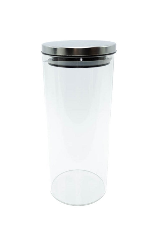 Glass Storage Jar with Silver Lid - 1.5 litre