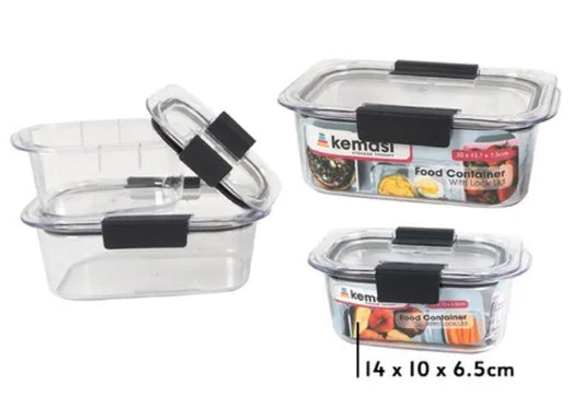 Fridge food container with clasp